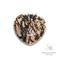 Natural Rhodonite heart thumb stone view b