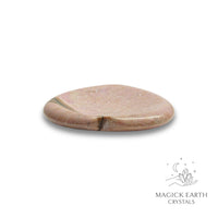 Natural Rhodonite heart thumb stone view f
