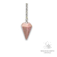 Rhodonite Small Cone Pendulum for Emotional Recovery