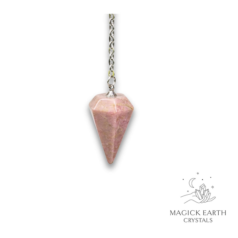Rhodonite Small Cone Pendulum for Emotional Recovery