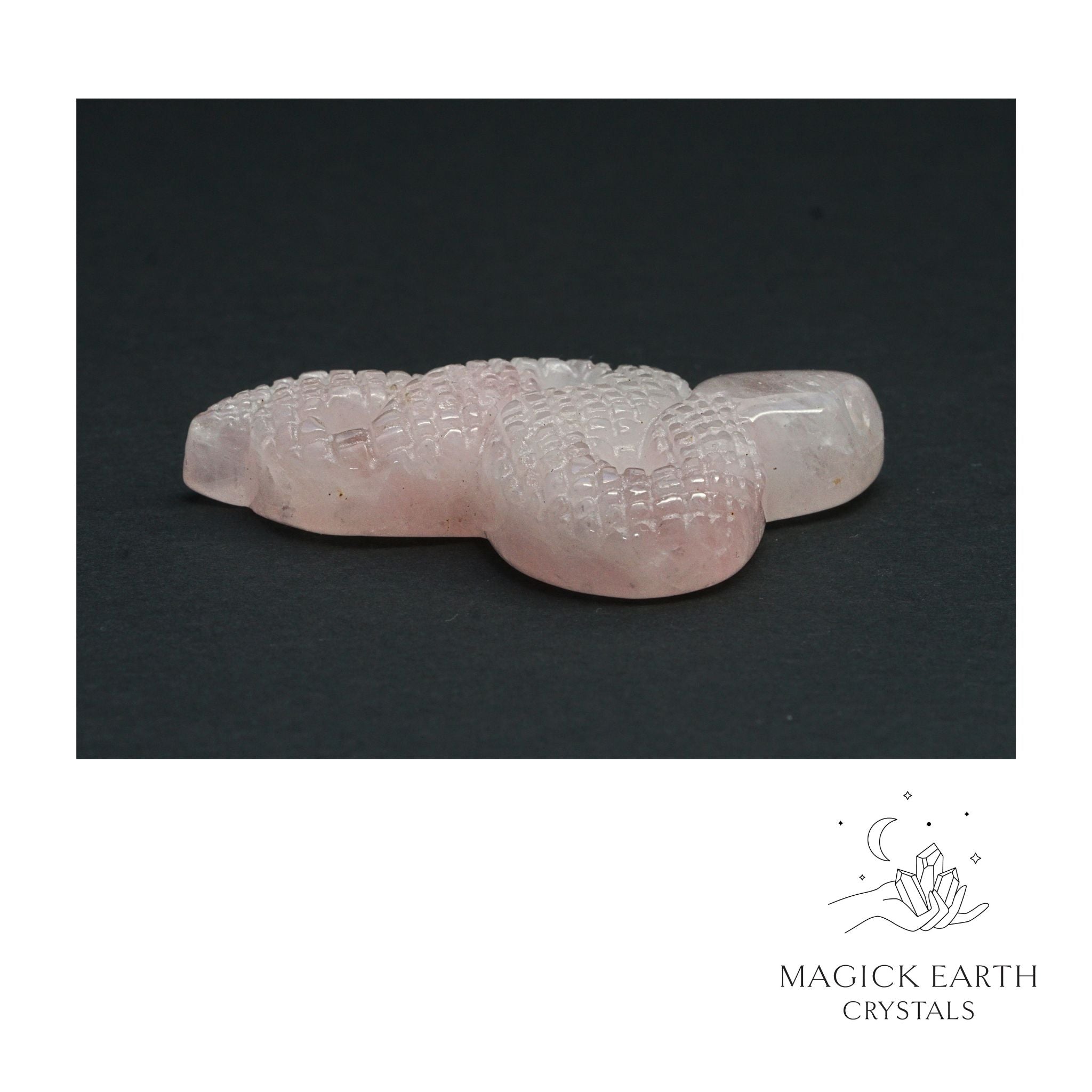 Natural Rose Quartz extended snake view b
