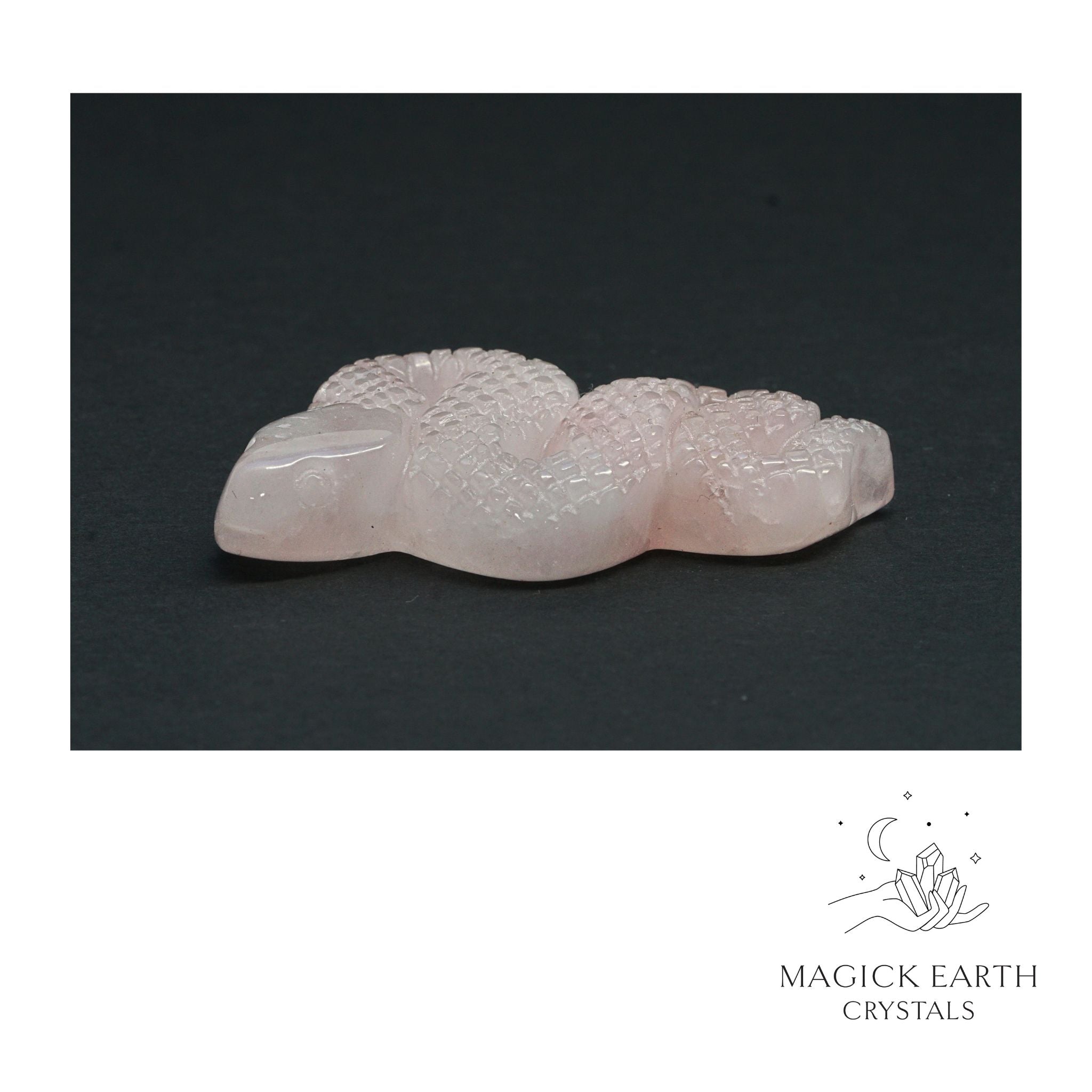 Natural Rose Quartz extended snake view c