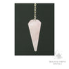 Rose Quartz 12 Facet Pendulum for Amplified Love Platinum Finish