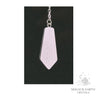 Rose Quartz Crystal Bullet Pendulum Vertical View for Amplified Love