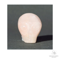 Natural Rose Quartz Crystal Alien Skull View C