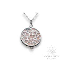 Natural Rose Quartz crystal cat pendant view b