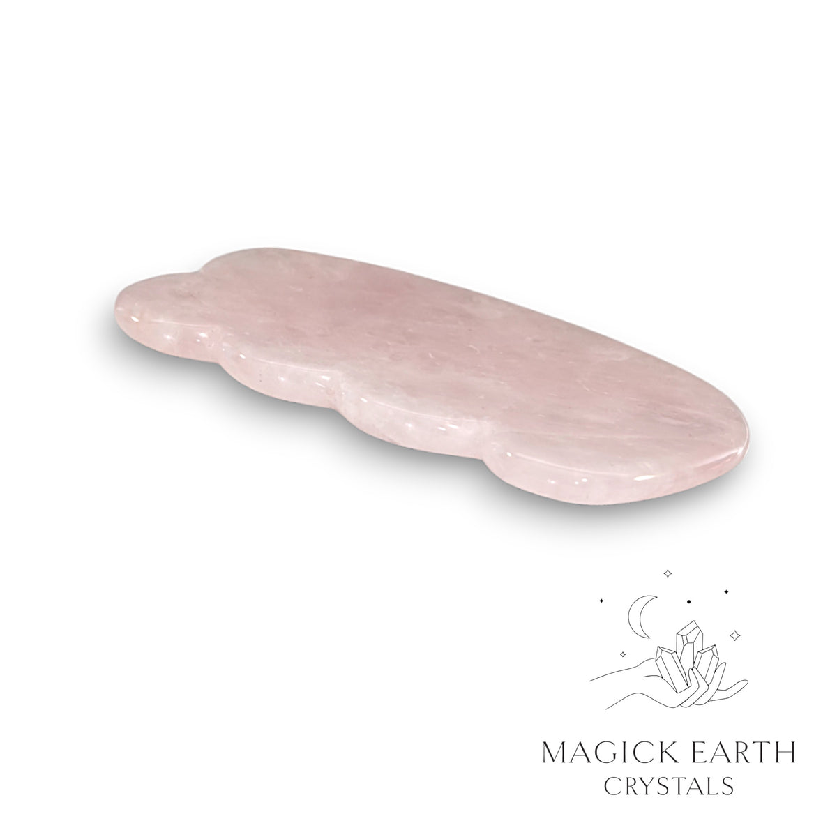 Natural Rose Quartz crystal comb gua sha tool 