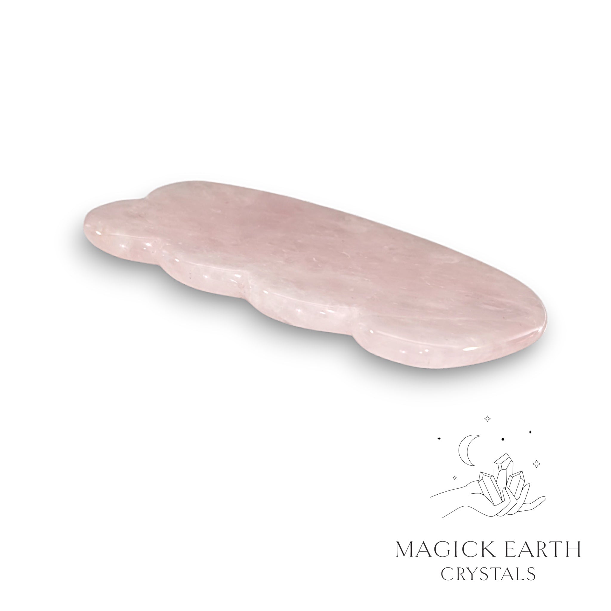 Natural Rose Quartz crystal comb gua sha tool 