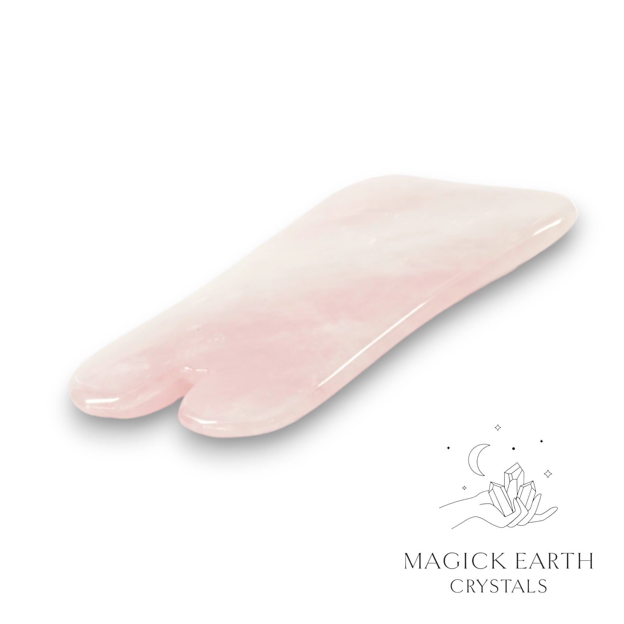 Natural Rose Quartz  curved  gua sha tool  