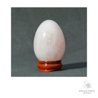 Natural Rose Quartz Crystal Egg View A