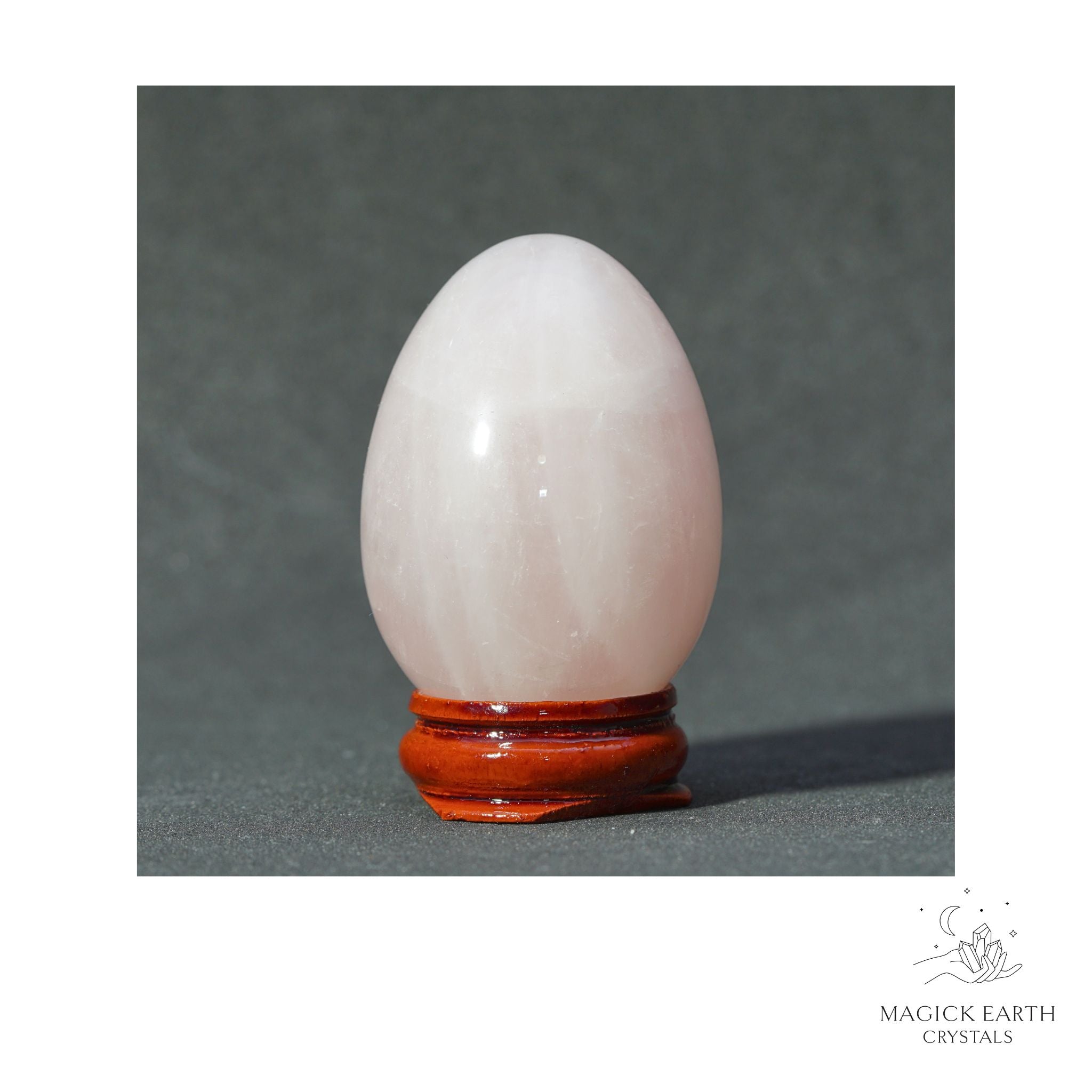 Natural Rose Quartz Crystal Egg View B