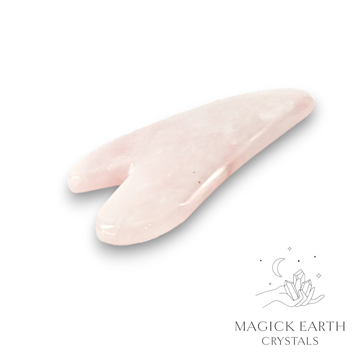 Natural Rose Quartz crystal heart gua sha tool  
