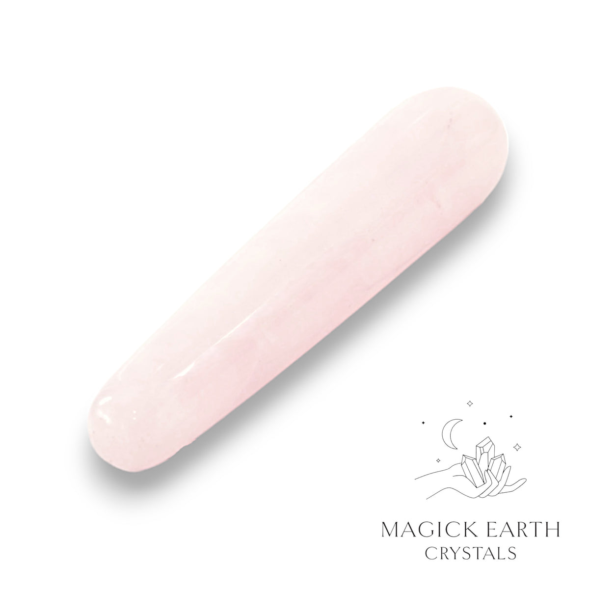 Natural Rose Quartz crystal massage wand   