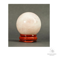 Natural Rose Quartz crystal sphere 40mm view a