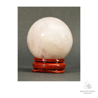 Natural Rose Quartz crystal sphere 40mm view b