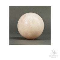 Natural Rose Quartz crystal sphere 40mm view c