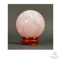 Natural Rose Quartz crystal sphere 45mm view a