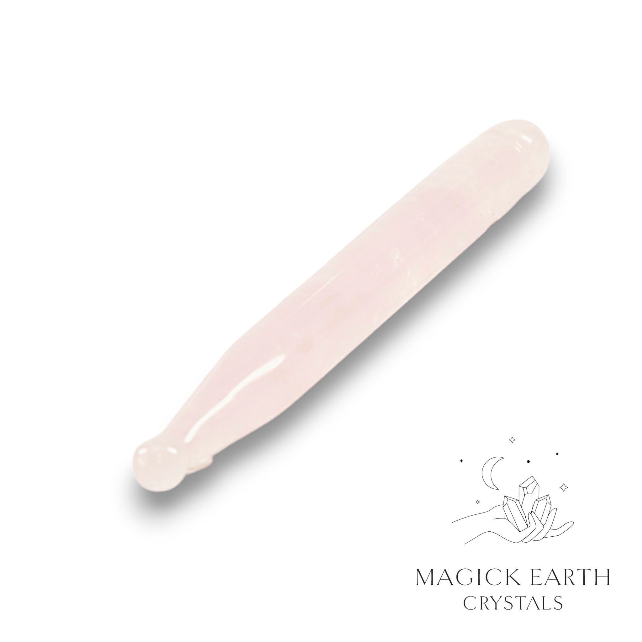 Natural Rose Quartz stylus crystal massage wand