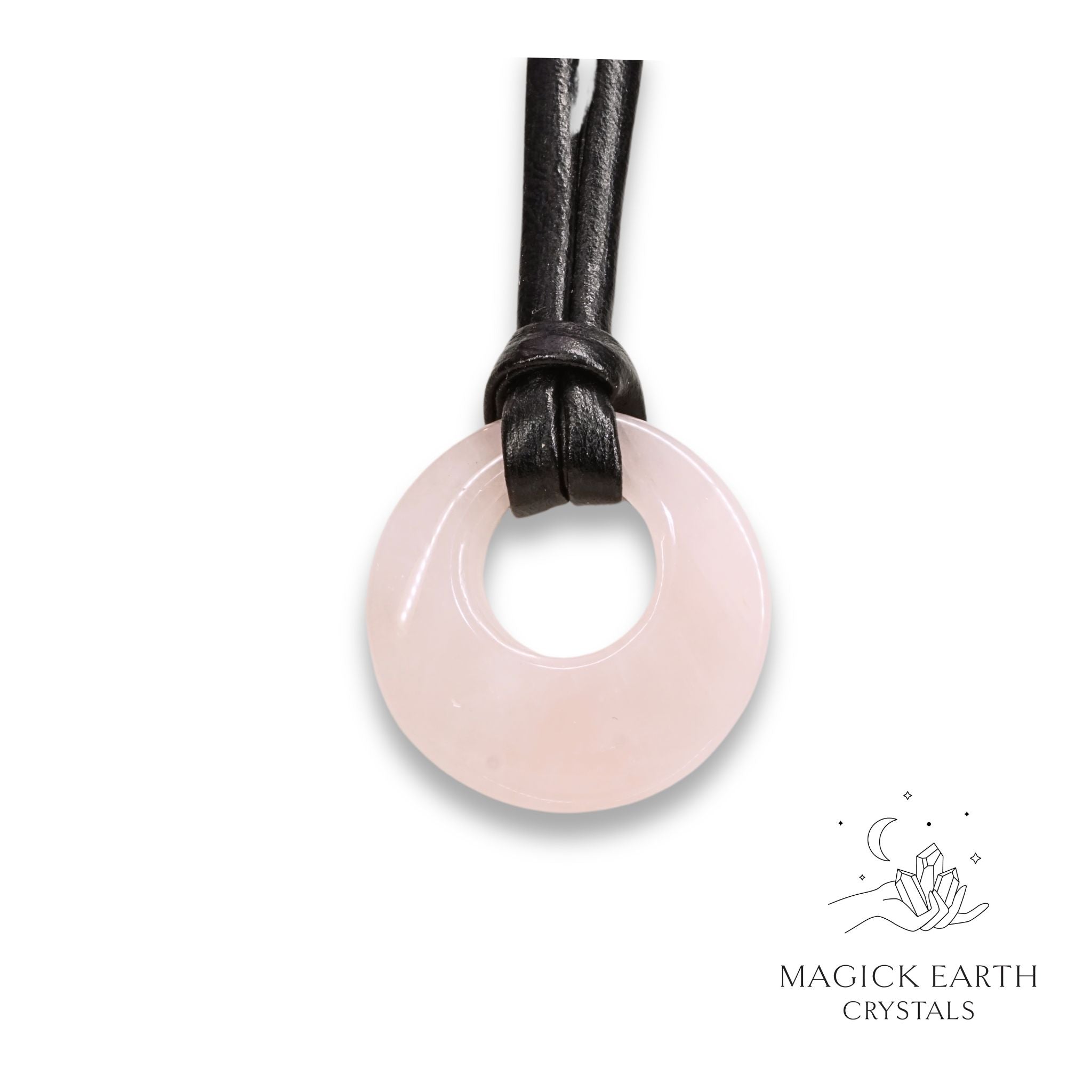 Rose Quartz Donut Pendant For Amplified Love