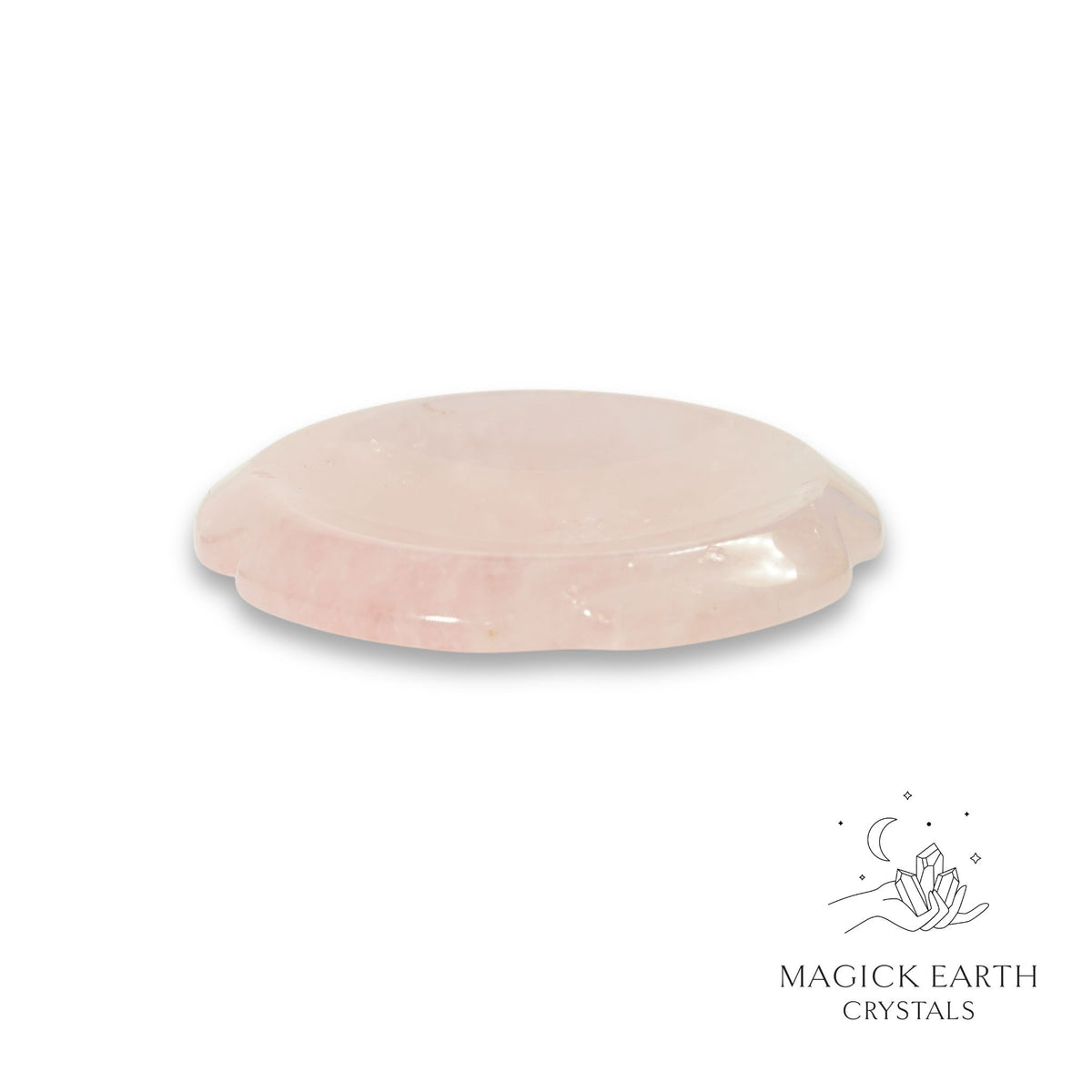 Natural Rose Quartz flower thumb stone view a