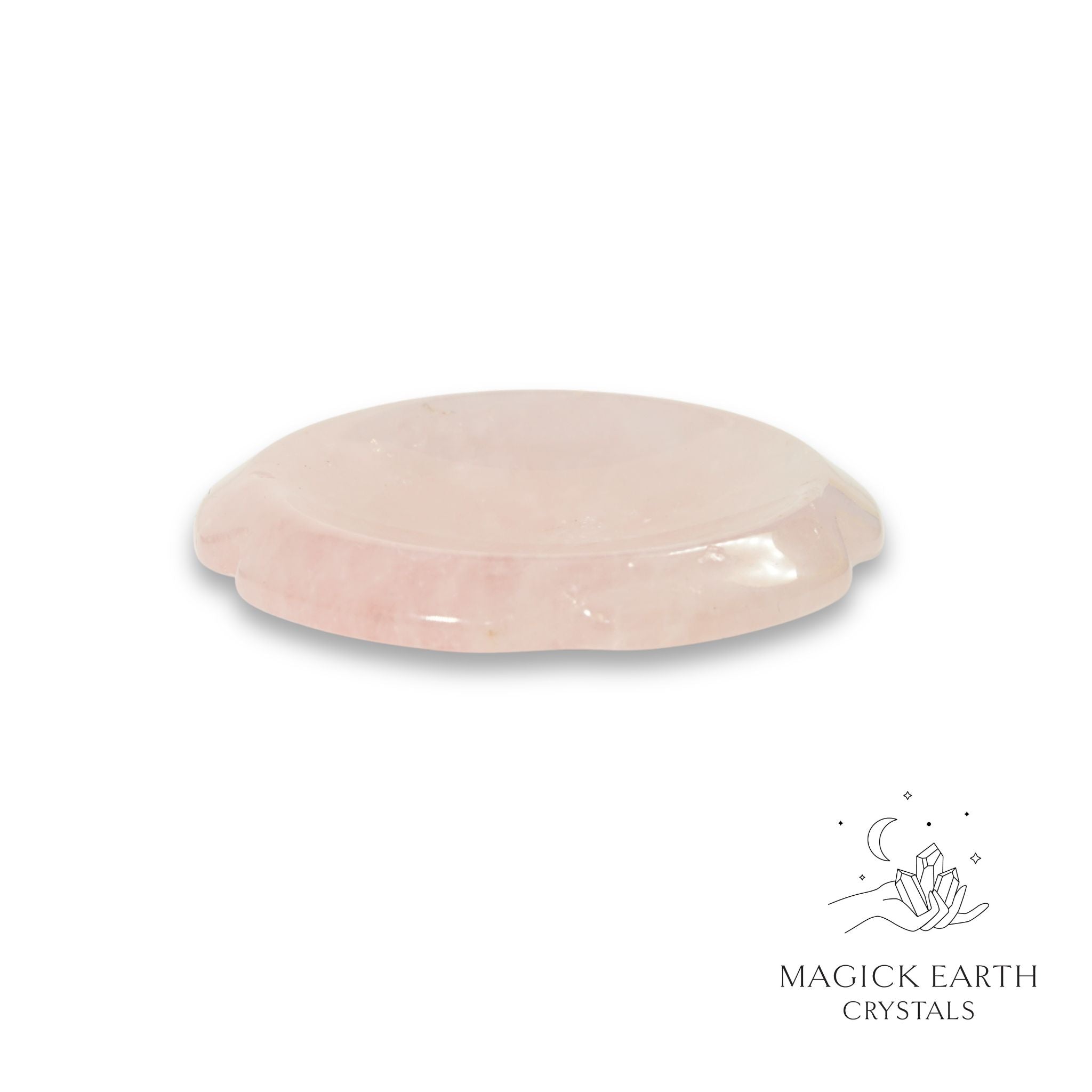 Natural Rose Quartz flower thumb stone view a