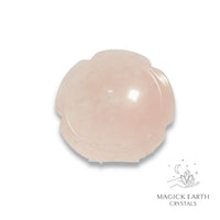 Natural Rose Quartz flower thumb stone view b