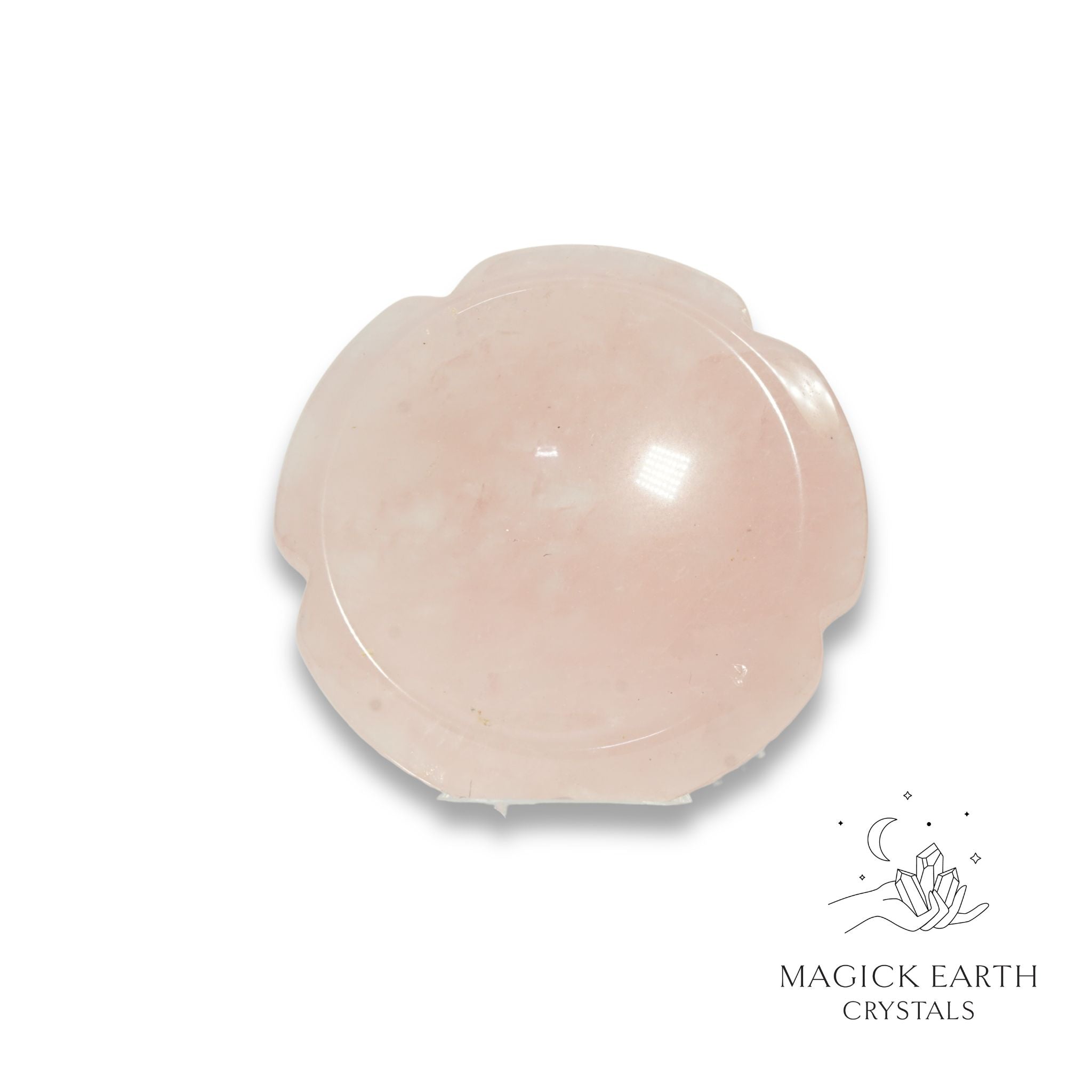 Natural Rose Quartz flower thumb stone view b