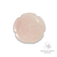 Natural Rose Quartz flower thumb stone view c
