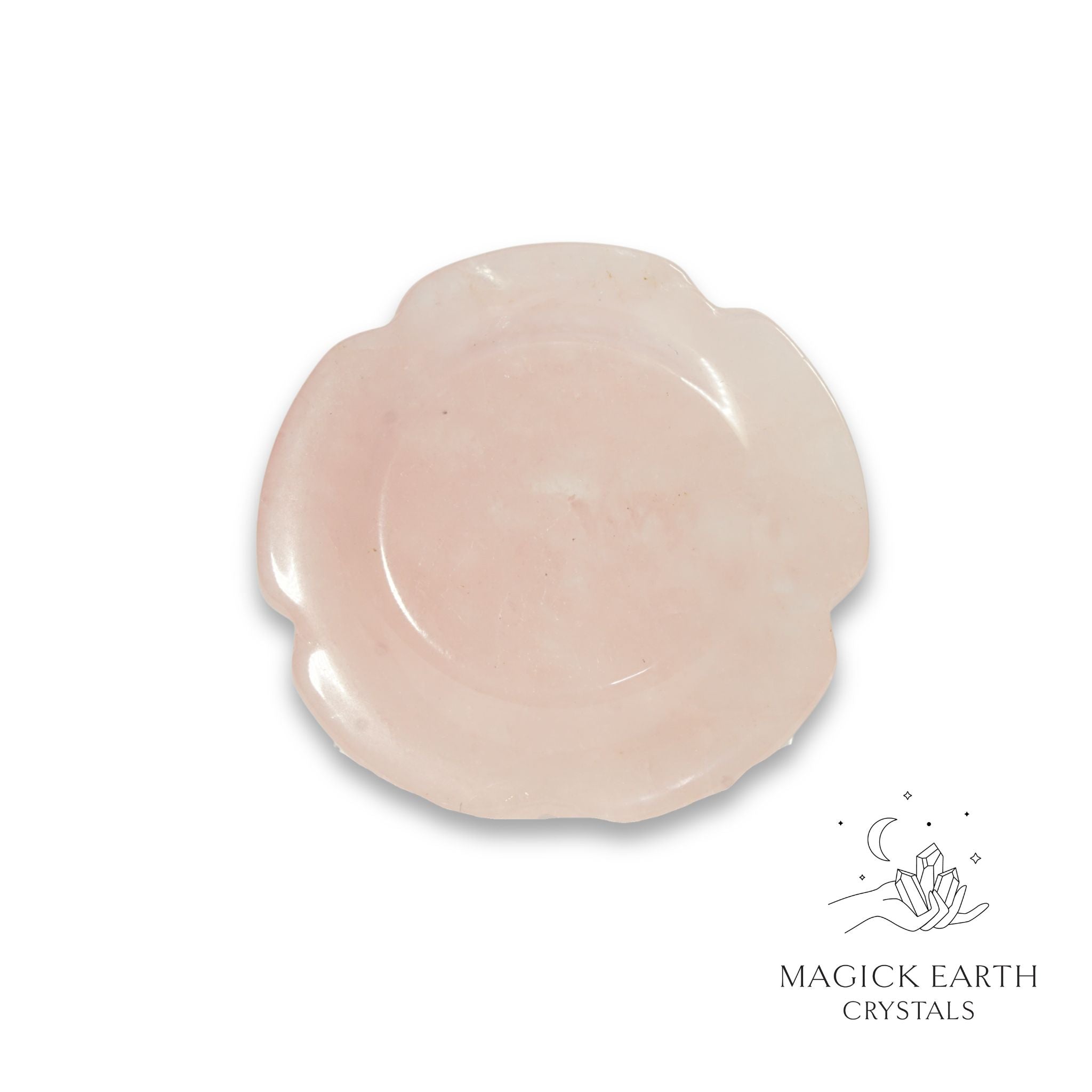 Natural Rose Quartz flower thumb stone view c