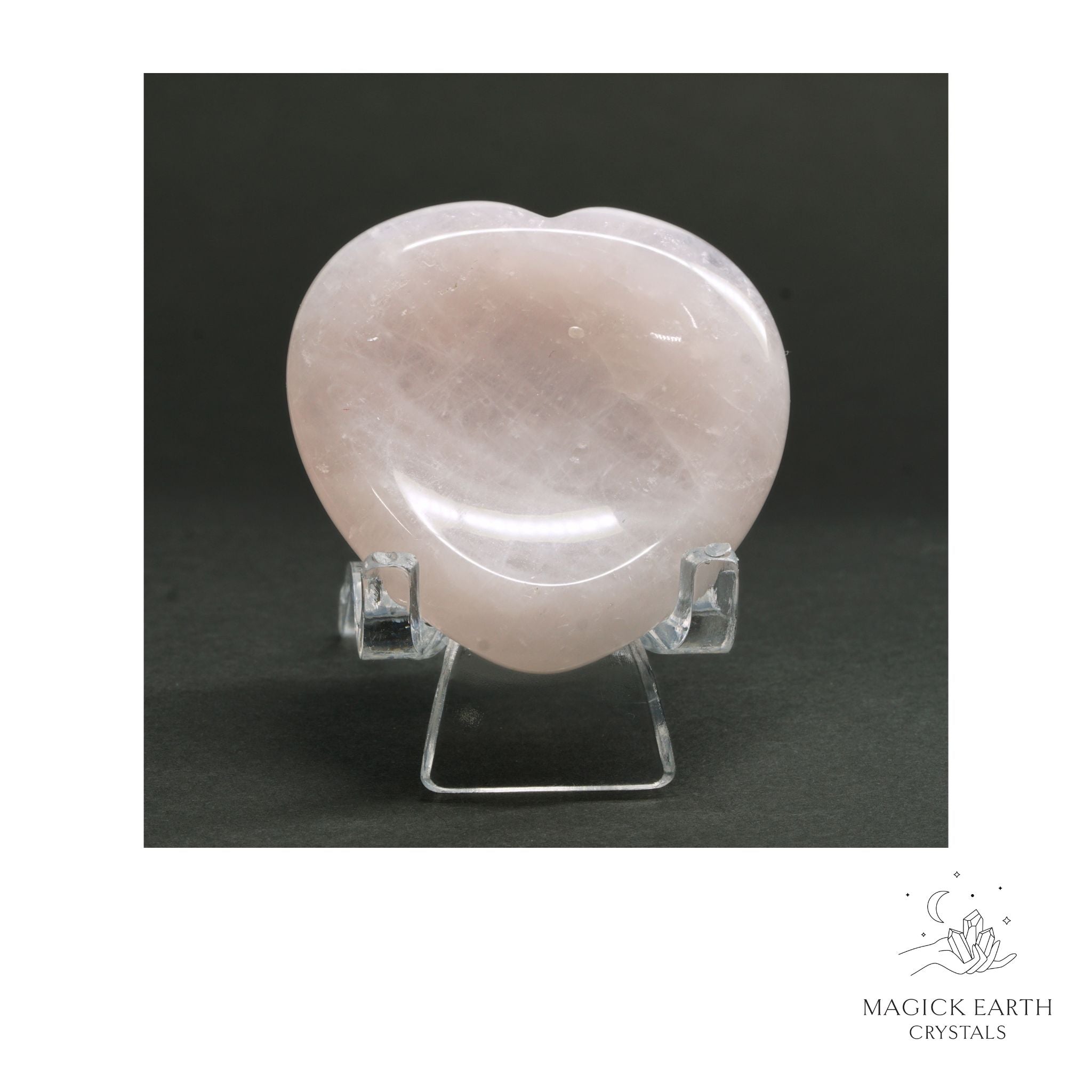  Natural Rose Quartz heart thumb stone view a