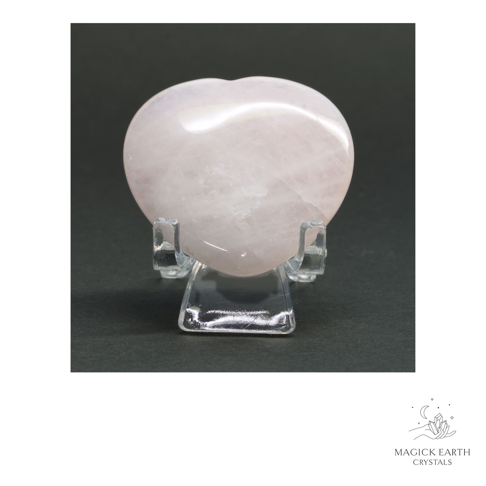  Natural Rose Quartz heart thumb stone view b