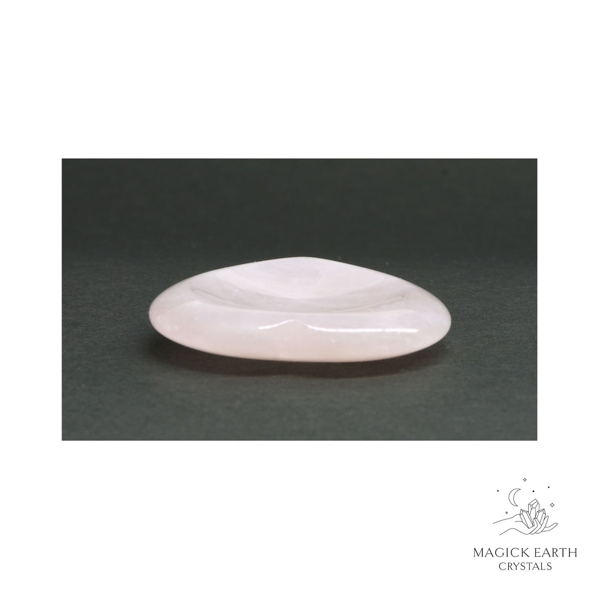  Natural Rose Quartz heart thumb stone view c