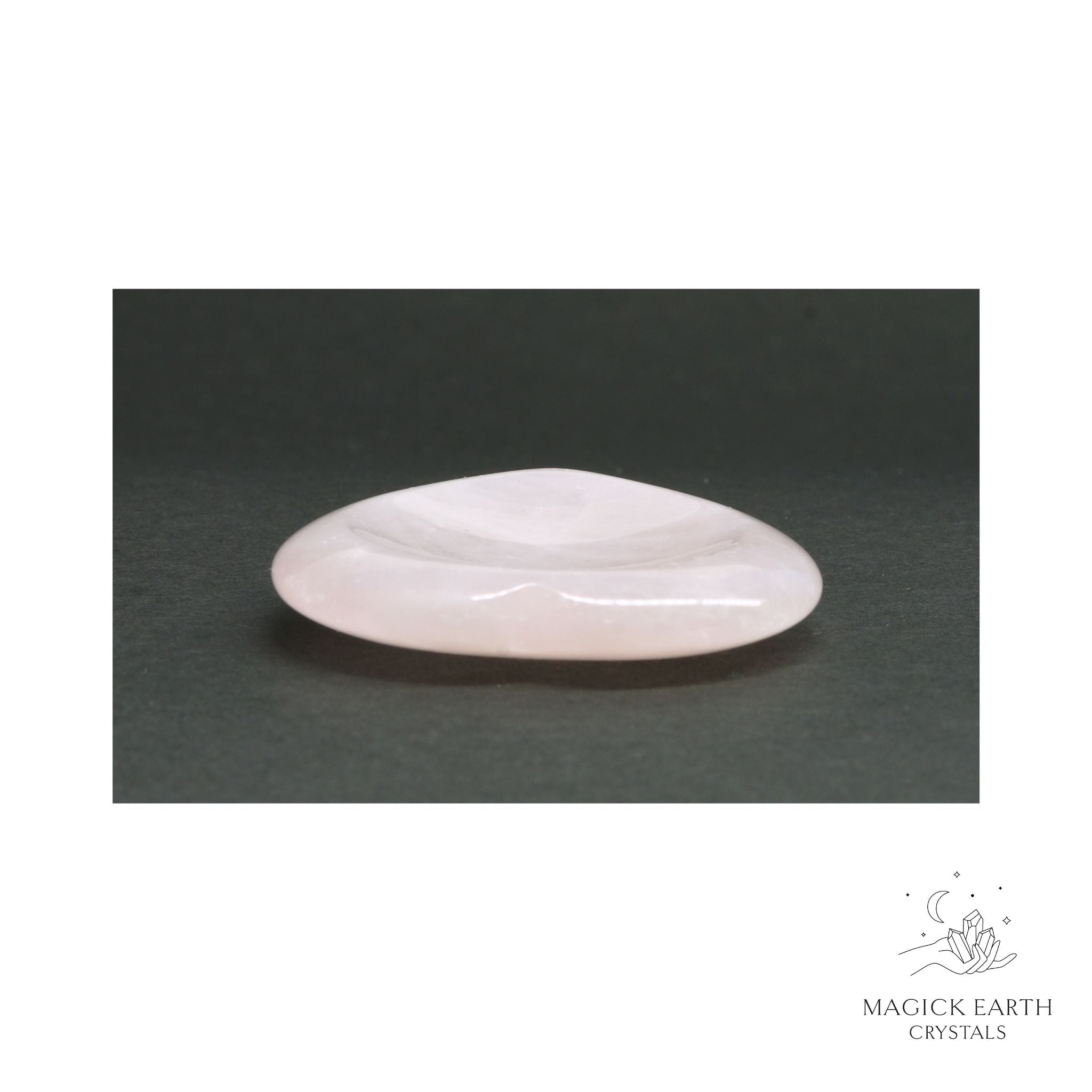  Natural Rose Quartz heart thumb stone view c