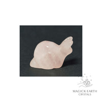 Natural Rose Quartz mini snail figurine view a
