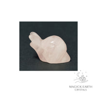 Natural Rose Quartz mini snail figurine view b