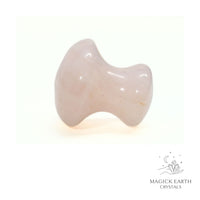 Natural Rose Quartz crystal mushroom Gua Sha massage tool view b