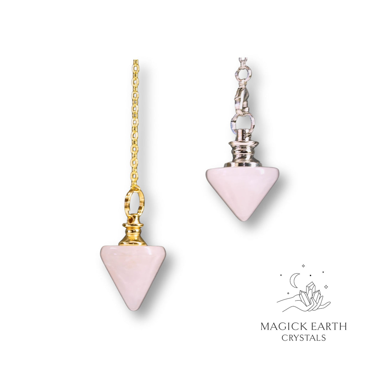 Rose Quartz Pyramid Pendulums  For Amplified Love