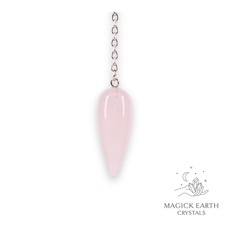 Rose Quartz Teardrop Pendulum for Amplified Love