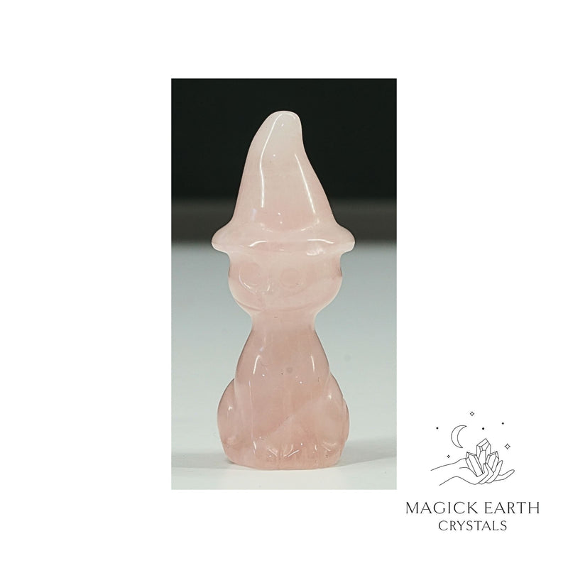 Rose Quartz Witchy Cat for Amplified Love