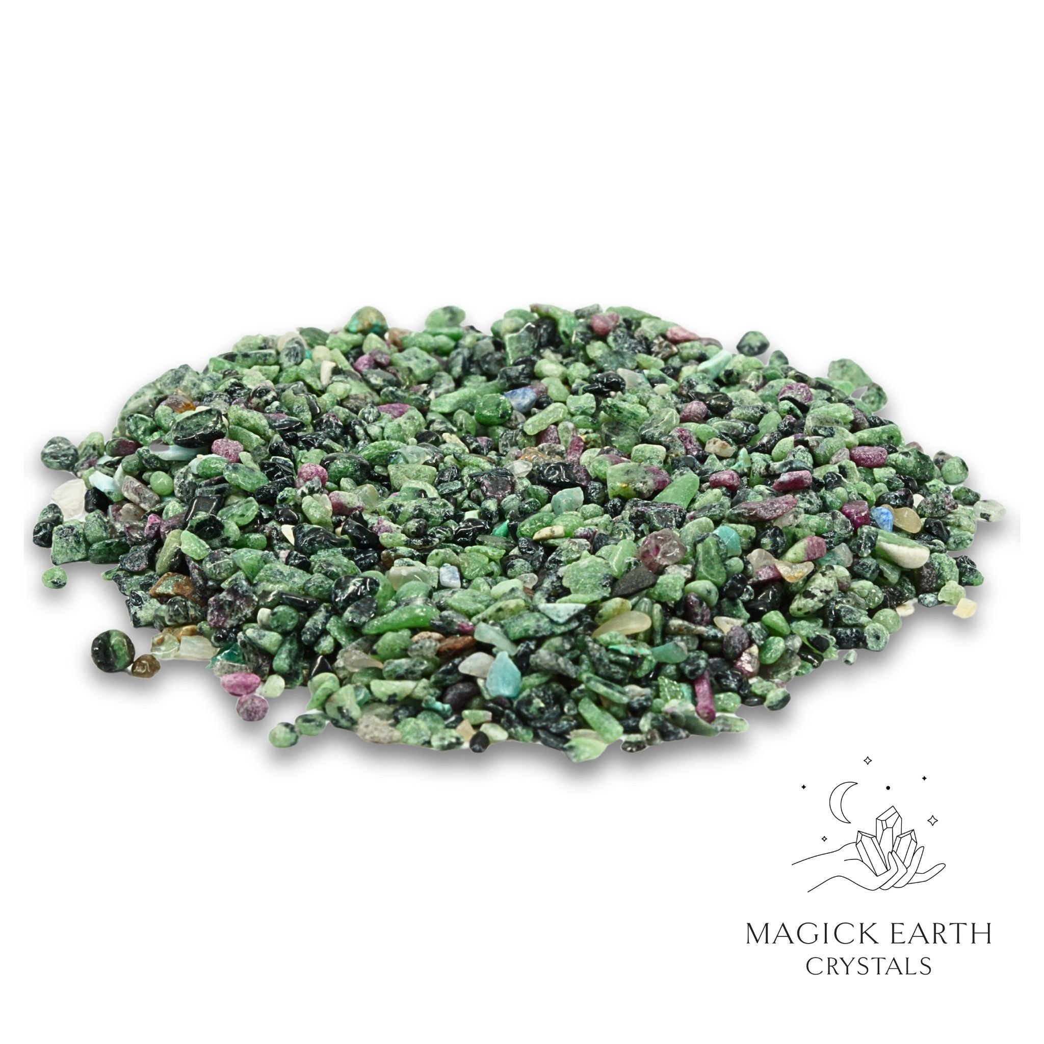 Natural Ruby Zoisite crystal chips, 100g loose pile