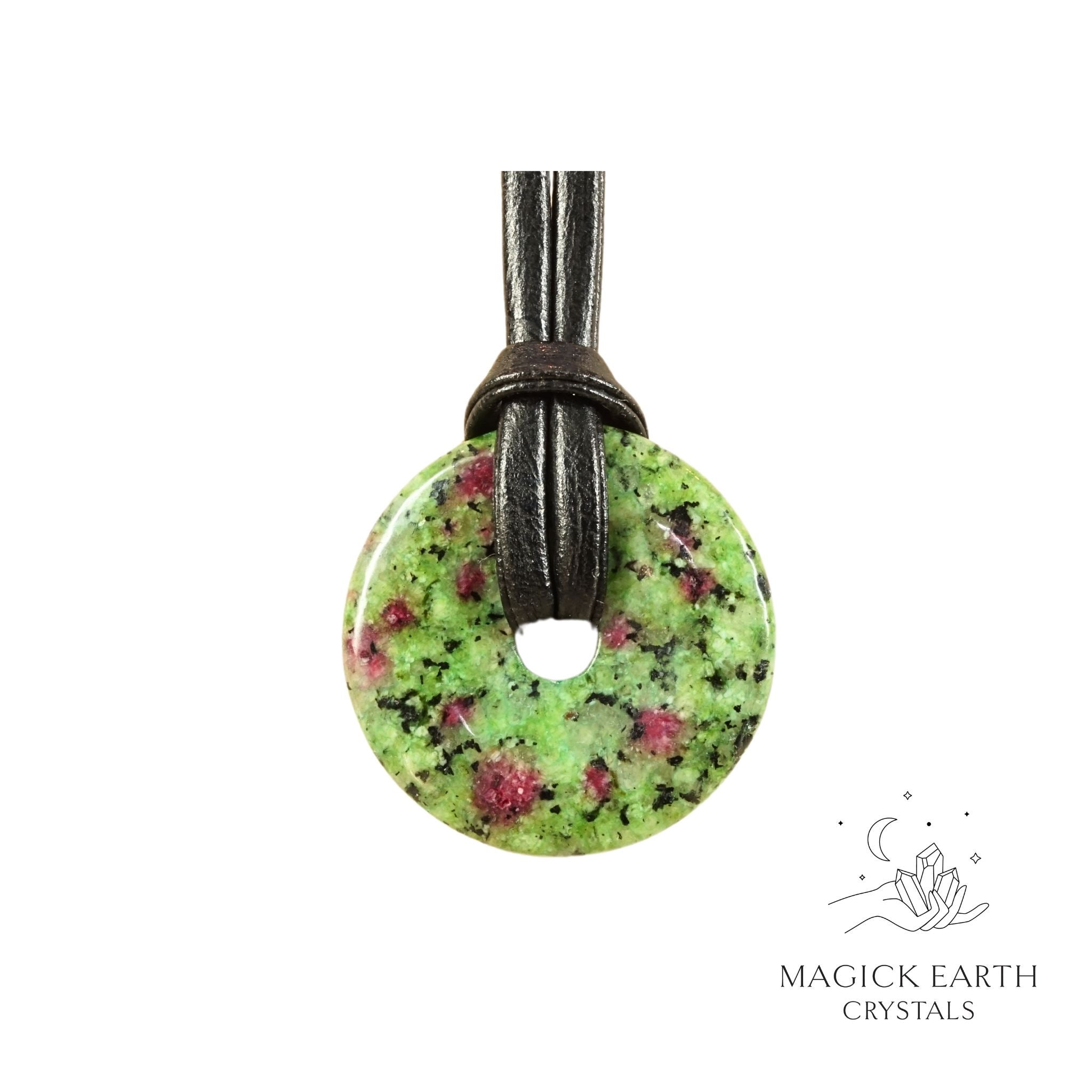 Natural Ruby Zoisite crystal donut  