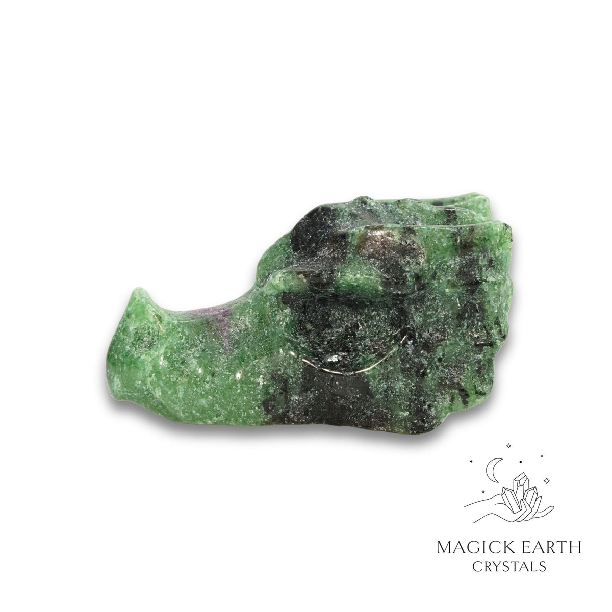 Natural Ruby Zoisite crystal dragon skull view b