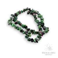 Natural Ruby Zoisite drilled crystal chips medium view a 