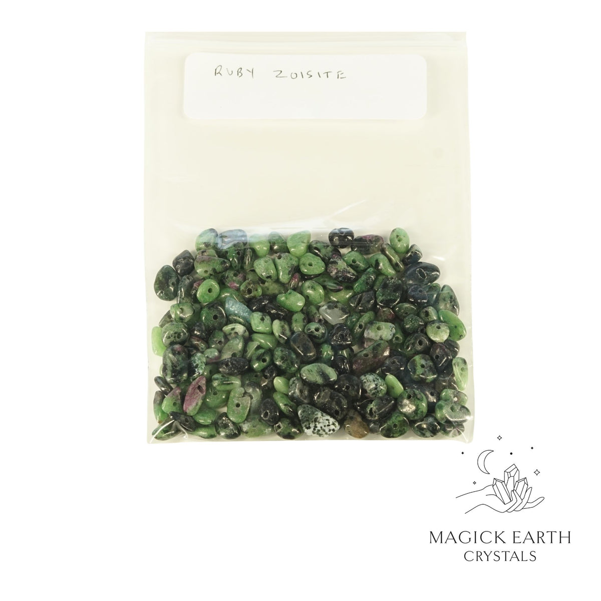Natural Ruby Zoisite drilled crystal chips medium view b