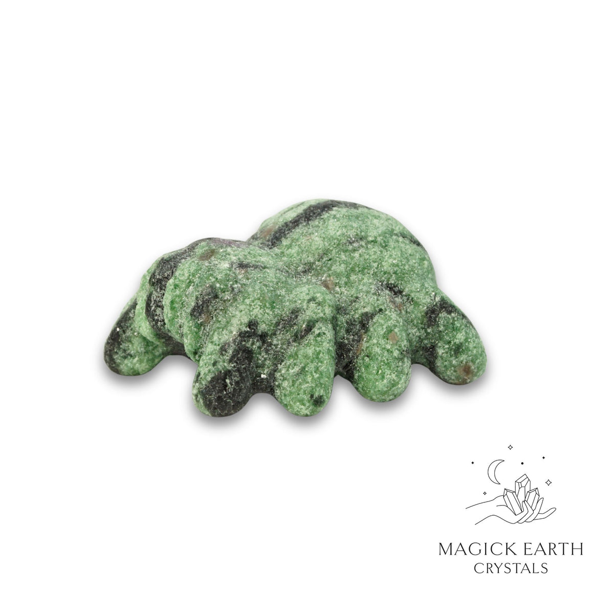 Natural Ruby Zoisite crystal spider figurine view a