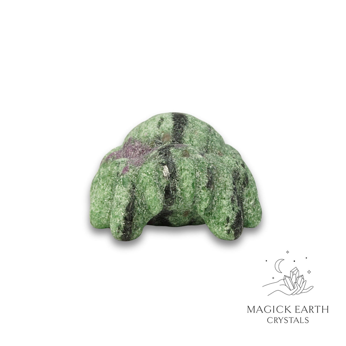 Natural Ruby Zoisite crystal spider figurine view b