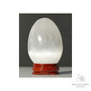 Selenite Crystal Egg On Stand Vertical View C for Angelic Connection