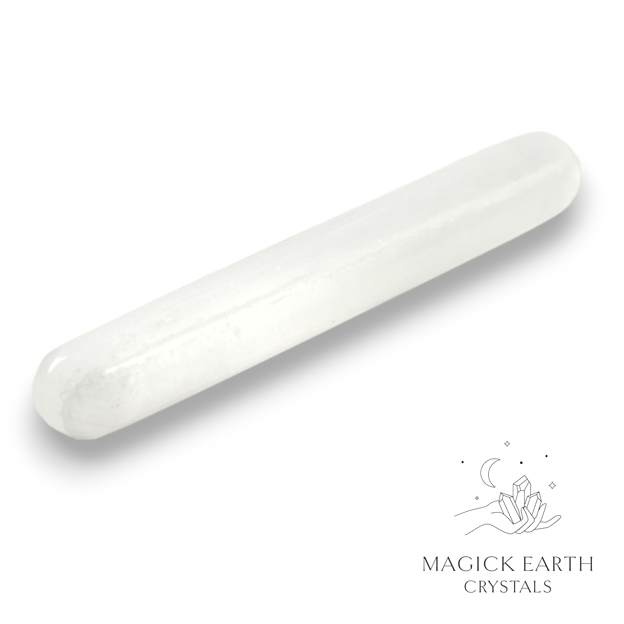 Selenite  Smooth Massage Wand For Angelic Connection