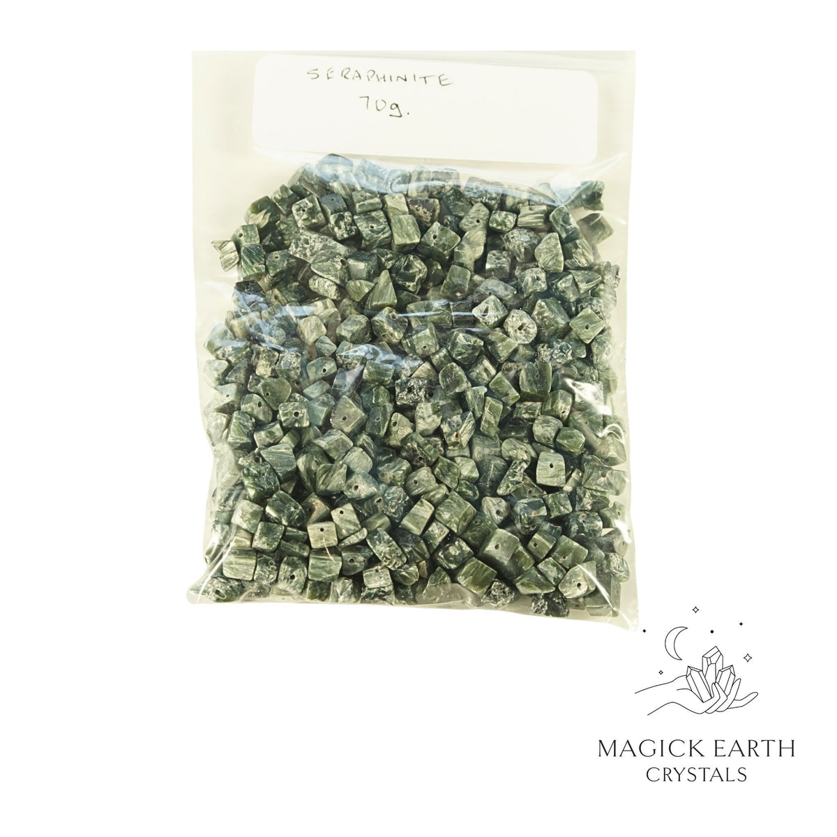Natural Seraphinite  drilled crystal chips view b