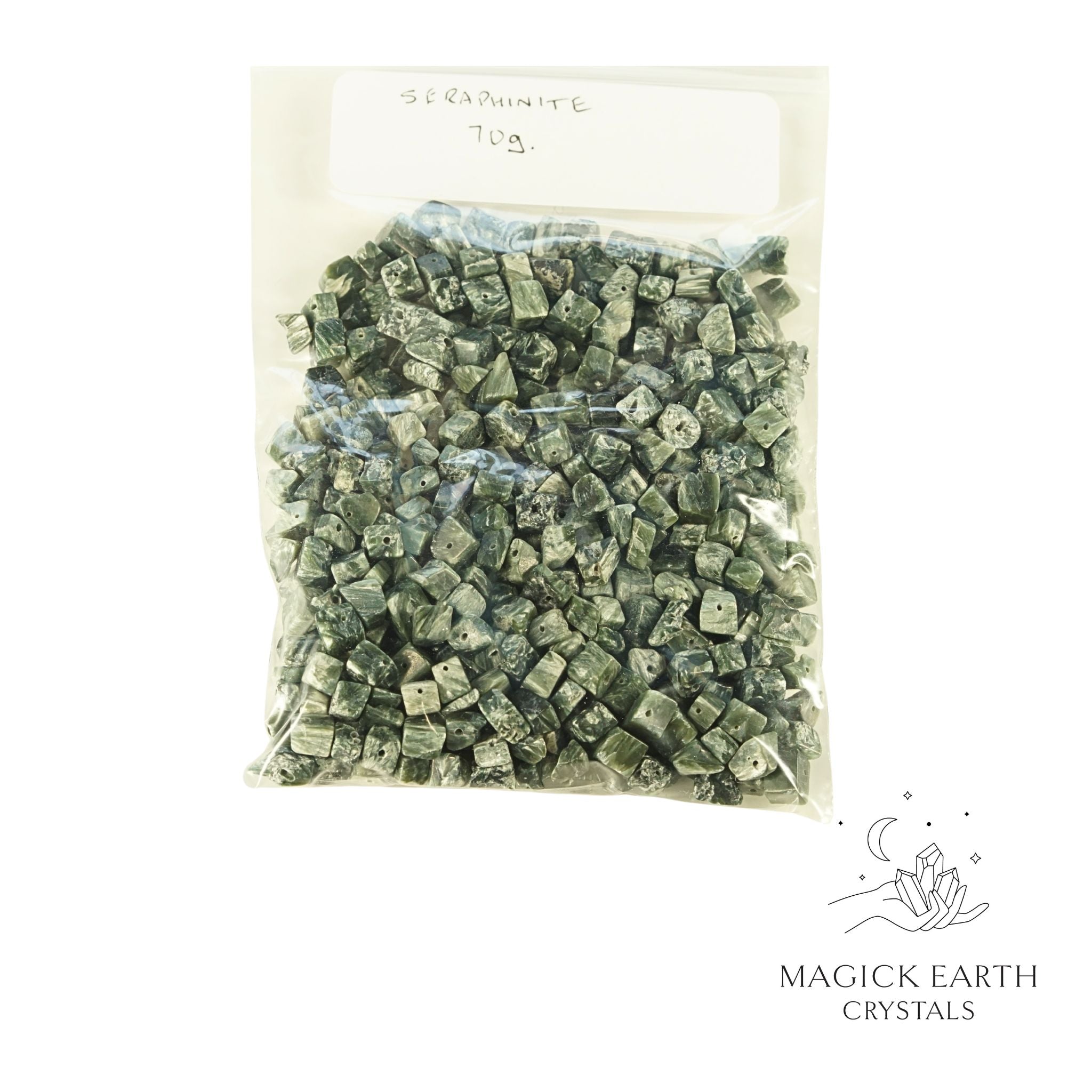 Natural Seraphinite  drilled crystal chips view b